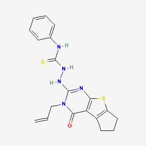 2-{2-[(Phenylamino)thioxomethyl]hydrazino}-3-prop-2-enyl-3,5,6,7-tetrahydrocyc lopenta[2,1-d]pyrimidino[4,5-b]thiophen-4-one