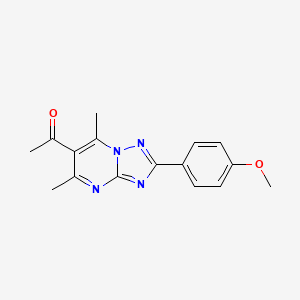 molecular formula C16H16N4O2 B15111024 1-[2-(4-Methoxyphenyl)-5,7-dimethyl[1,2,4]triazolo[1,5-a]pyrimidin-6-yl]ethanone 