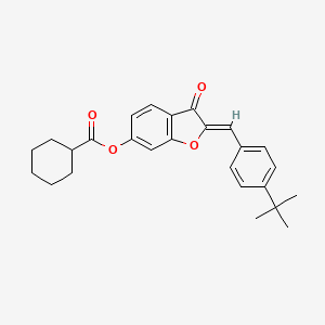 molecular formula C26H28O4 B15111026 (2Z)-2-(4-tert-butylbenzylidene)-3-oxo-2,3-dihydro-1-benzofuran-6-yl cyclohexanecarboxylate 