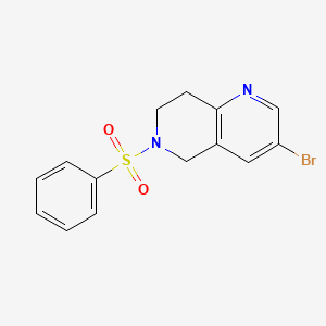molecular formula C14H13BrN2O2S B1511104 3-Bromo-6-(phenylsulfonyl)-5,6,7,8-tetrahydro-1,6-naphthyridine CAS No. 625099-99-2