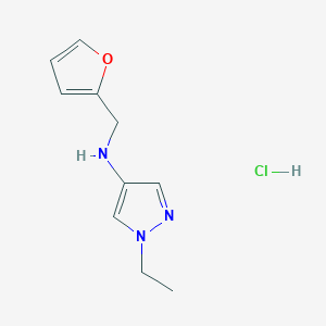 molecular formula C10H14ClN3O B15111044 1-Ethyl-N-(2-furylmethyl)-1H-pyrazol-4-amine 