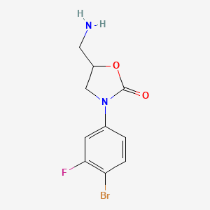 molecular formula C10H10BrFN2O2 B15111057 5-(Aminomethyl)-3-(4-bromo-3-fluorophenyl)-1,3-oxazolidin-2-one 