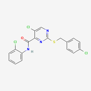 5-chloro-2-[(4-chlorobenzyl)sulfanyl]-N-(2-chlorophenyl)pyrimidine-4-carboxamide