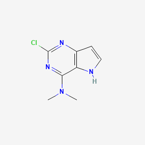molecular formula C8H9ClN4 B1511110 2-chloro-N,N-dimethyl-5H-pyrrolo[3,2-d]pyrimidin-4-amine CAS No. 1375301-46-4