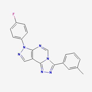 molecular formula C19H13FN6 B15111127 7-(4-fluorophenyl)-3-(3-methylphenyl)-7H-pyrazolo[4,3-e][1,2,4]triazolo[4,3-c]pyrimidine 