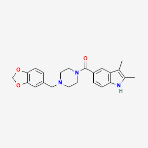 molecular formula C23H25N3O3 B15111141 [4-(1,3-benzodioxol-5-ylmethyl)piperazin-1-yl](2,3-dimethyl-1H-indol-5-yl)methanone 