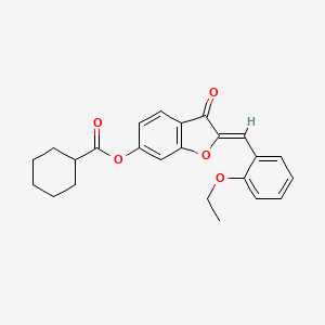 molecular formula C24H24O5 B15111148 (2Z)-2-(2-ethoxybenzylidene)-3-oxo-2,3-dihydro-1-benzofuran-6-yl cyclohexanecarboxylate 