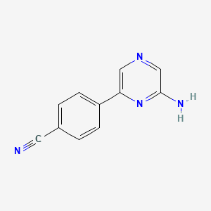 molecular formula C11H8N4 B1511116 4-(6-Aminopyrazin-2-yl)benzonitrile CAS No. 1126634-72-7