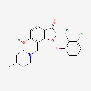 2-[(6-Chloro-2-fluorophenyl)methylene]-6-hydroxy-7-[(4-methylpiperidyl)methyl] benzo[b]furan-3-one