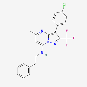 3-(4-chlorophenyl)-5-methyl-N-(2-phenylethyl)-2-(trifluoromethyl)pyrazolo[1,5-a]pyrimidin-7-amine