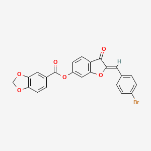 (2Z)-2-(4-bromobenzylidene)-3-oxo-2,3-dihydro-1-benzofuran-6-yl 1,3-benzodioxole-5-carboxylate