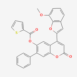 molecular formula C29H18O6S B15111256 4-(7-methoxy-1-benzofuran-2-yl)-2-oxo-7-phenyl-2H-chromen-6-yl thiophene-2-carboxylate 