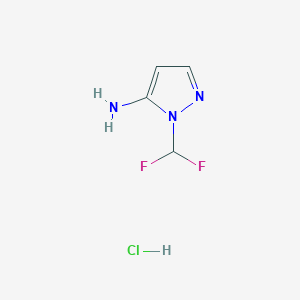 molecular formula C4H6ClF2N3 B15111269 1-(Difluoromethyl)-1H-pyrazol-5-amine hcl 