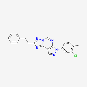 molecular formula C21H17ClN6 B15111270 3-(3-Chloro-4-methylphenyl)-8-(2-phenylethyl)-6-hydropyrazolo[5,4-d]1,2,4-tria zolo[1,5-e]pyrimidine 