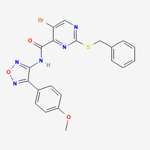 2-(benzylsulfanyl)-5-bromo-N-[4-(4-methoxyphenyl)-1,2,5-oxadiazol-3-yl]pyrimidine-4-carboxamide