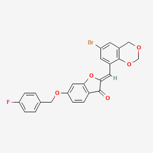 molecular formula C24H16BrFO5 B15111315 (2Z)-2-[(6-bromo-4H-1,3-benzodioxin-8-yl)methylidene]-6-[(4-fluorobenzyl)oxy]-1-benzofuran-3(2H)-one 