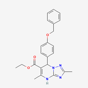 molecular formula C23H24N4O3 B15111324 Ethyl 7-[4-(benzyloxy)phenyl]-2,5-dimethyl-4,7-dihydro[1,2,4]triazolo[1,5-a]pyrimidine-6-carboxylate 