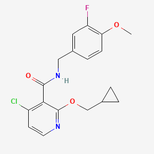 molecular formula C18H18ClFN2O3 B15111332 4-Chloro-2-(cyclopropylmethoxy)-N-(3-fluoro-4-methoxybenzyl)nicotinamide 