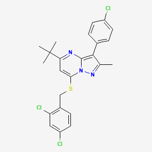 5-Tert-butyl-3-(4-chlorophenyl)-7-[(2,4-dichlorobenzyl)sulfanyl]-2-methylpyrazolo[1,5-a]pyrimidine