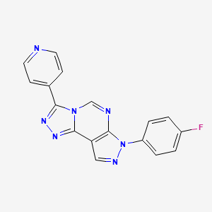 3-(4-Fluorophenyl)-7-(4-pyridyl)-6-hydropyrazolo[5,4-d]1,2,4-triazolo[4,3-e]py rimidine