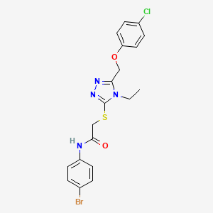 molecular formula C19H18BrClN4O2S B15111397 N-(4-bromophenyl)-2-({5-[(4-chlorophenoxy)methyl]-4-ethyl-4H-1,2,4-triazol-3-yl}sulfanyl)acetamide 