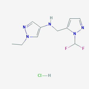 N-[[2-(difluoromethyl)pyrazol-3-yl]methyl]-1-ethylpyrazol-4-amine;hydrochloride