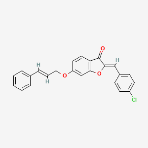 (2Z)-2-(4-chlorobenzylidene)-6-{[(2E)-3-phenylprop-2-en-1-yl]oxy}-1-benzofuran-3(2H)-one