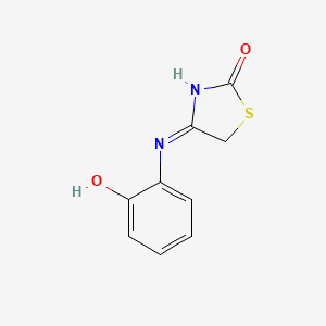 molecular formula C9H8N2O2S B15111431 (E)-4-((2-hydroxyphenyl)imino)thiazolidin-2-one 