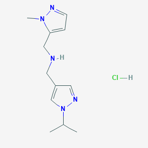 molecular formula C12H20ClN5 B15111437 1-(1-isopropyl-1H-pyrazol-4-yl)-N-[(1-methyl-1H-pyrazol-5-yl)methyl]methanamine 