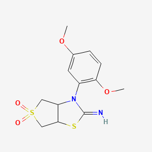 molecular formula C13H16N2O4S2 B15111469 3-(2,5-dimethoxyphenyl)tetrahydrothieno[3,4-d][1,3]thiazol-2(3H)-imine 5,5-dioxide 