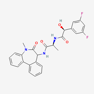 molecular formula C26H23F2N3O4 B1511147 (2S)-2-((S)-2-(3,5-difluorophenyl)-2-hydroxyacetamido)-N-(5-methyl-6-oxo-6,7-dihydro-5H-dibenzo[b,d]azepin-7-yl)propanamide 