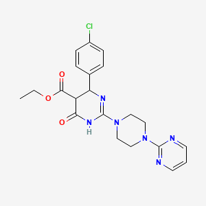 Ethyl 4-(4-chlorophenyl)-6-oxo-2-[4-(pyrimidin-2-yl)piperazin-1-yl]-1,4,5,6-tetrahydropyrimidine-5-carboxylate