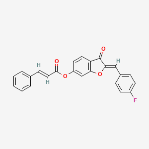 (2Z)-2-(4-fluorobenzylidene)-3-oxo-2,3-dihydro-1-benzofuran-6-yl (2E)-3-phenylprop-2-enoate