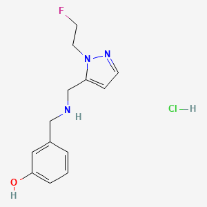 3-[[[2-(2-Fluoroethyl)pyrazol-3-yl]methylamino]methyl]phenol;hydrochloride