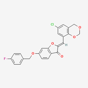 (2Z)-2-[(6-chloro-4H-1,3-benzodioxin-8-yl)methylidene]-6-[(4-fluorobenzyl)oxy]-1-benzofuran-3(2H)-one