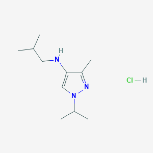 molecular formula C11H22ClN3 B15111531 N-isobutyl-1-isopropyl-3-methyl-1H-pyrazol-4-amine 