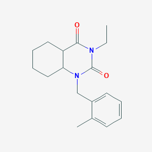 molecular formula C18H24N2O2 B15111583 3-Ethyl-1-[(2-methylphenyl)methyl]-4a,5,6,7,8,8a-hexahydroquinazoline-2,4-dione 