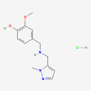 2-Methoxy-4-[[(2-methylpyrazol-3-yl)methylamino]methyl]phenol;hydrochloride