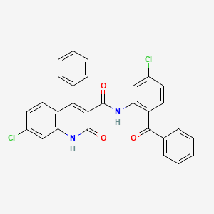 N-(2-benzoyl-5-chlorophenyl)-7-chloro-2-hydroxy-4-phenylquinoline-3-carboxamide