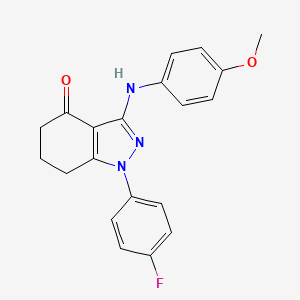 molecular formula C20H18FN3O2 B15111604 1-(4-fluorophenyl)-3-[(4-methoxyphenyl)amino]-1,5,6,7-tetrahydro-4H-indazol-4-one 