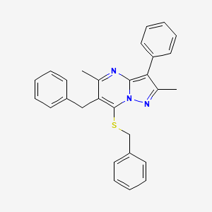 6-Benzyl-7-(benzylsulfanyl)-2,5-dimethyl-3-phenylpyrazolo[1,5-a]pyrimidine