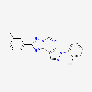 molecular formula C19H13ClN6 B15111612 7-(2-chlorophenyl)-2-(3-methylphenyl)-7H-pyrazolo[4,3-e][1,2,4]triazolo[1,5-c]pyrimidine 