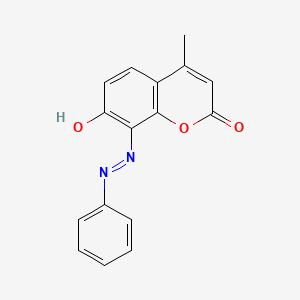 molecular formula C16H12N2O3 B15111614 7-Hydroxy-4-methyl-8-(phenyldiazenyl)chromen-2-one 