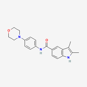 molecular formula C21H23N3O2 B15111628 2,3-dimethyl-N-[4-(morpholin-4-yl)phenyl]-1H-indole-5-carboxamide 