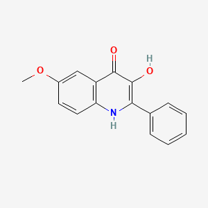 molecular formula C16H13NO3 B15111634 3-Hydroxy-6-methoxy-2-phenyl-1H-quinolin-4-one 