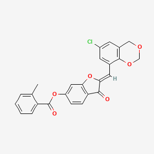 (2Z)-2-[(6-chloro-4H-1,3-benzodioxin-8-yl)methylidene]-3-oxo-2,3-dihydro-1-benzofuran-6-yl 2-methylbenzoate