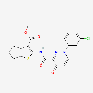 molecular formula C20H16ClN3O4S B15111682 methyl 2-({[1-(3-chlorophenyl)-4-oxo-1,4-dihydropyridazin-3-yl]carbonyl}amino)-5,6-dihydro-4H-cyclopenta[b]thiophene-3-carboxylate 