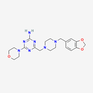 4-{[4-(1,3-Benzodioxol-5-ylmethyl)piperazin-1-yl]methyl}-6-(morpholin-4-yl)-1,3,5-triazin-2-amine