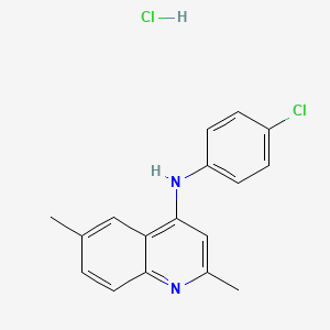 molecular formula C17H16Cl2N2 B15111697 (2,6-Dimethyl(4-quinolyl))(4-chlorophenyl)amine, chloride 