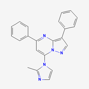 molecular formula C22H17N5 B15111723 7-(2-methyl-1H-imidazol-1-yl)-3,5-diphenylpyrazolo[1,5-a]pyrimidine 